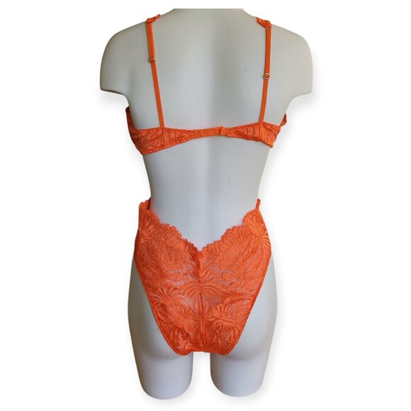 La SENZA Portofino Orange lace one-piece lingerie teddy one-piece size XL EUC - Picture 3 of 9